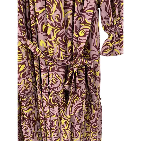 Cinq a Sept dress Amari rose print long sleeve chiffon midi size 2 - Picture 4 of 9